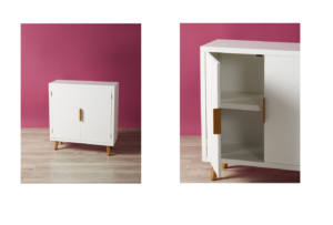 30x32 Wood 2 Door Cabinet with Metal Legs