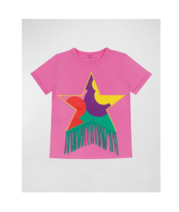 Girl's Star and Fringes Graphic T-shirt, Size 4-6