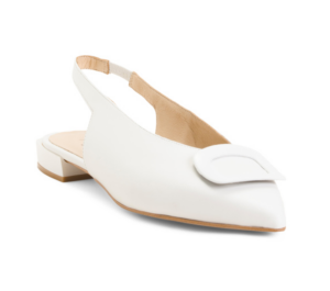 Made in Spain Leather Pointy Toe Flats with Hardware