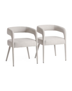 Set of 2 Carrie Upholstered Cantilevered Back Dining Chairs