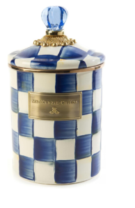 Royal Check Canister with Lid, Sugar, Coffee, or Flour Container, Medium
