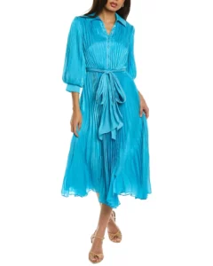 Shiny Chiffon Shirtdress