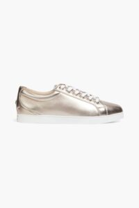 Cash Studded Metallic Textured-leather Sneakers