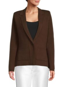 Lacey Solid Knit Blazer