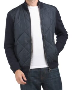 Wool Blend Arch Diamond Quilted Knit Jacket