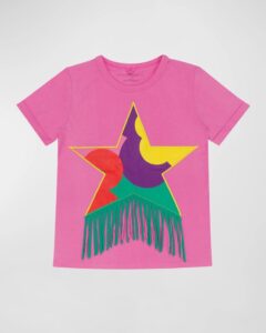 Girl's Star and Fringes Graphic T-shirt, Size 4-10