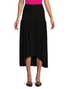 Dalida Ruched Asymmetric Midi Skirt