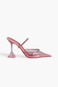 Gilda Crystal-embellished Leather and Pvc Mules