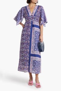 Ilona Printed Cotton and Silk-blend Voile Midi Dress