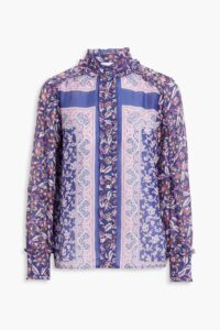 Ilona Printed Cotton and Silk-blend Voile Shirt