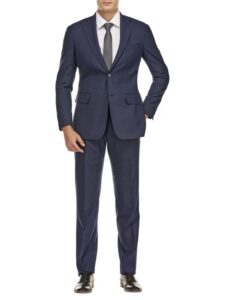 Slim Fit Plaid Wool Blend Suit