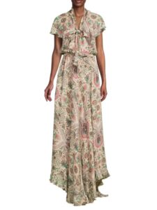 Paisley Silk Maxi Dress