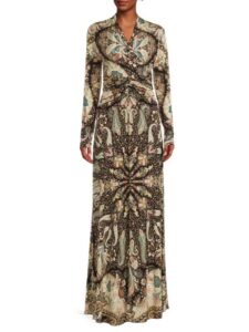 Paisley Twist Wrap Maxi Dress