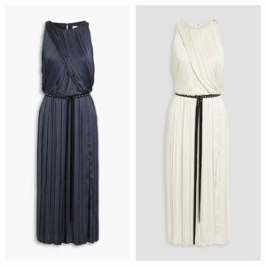 Cutout Studded Wrap-effect Satin Midi Dress