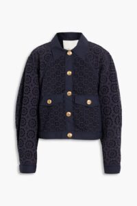 Button-embellished Broderie Anglaise Cotton Jacket