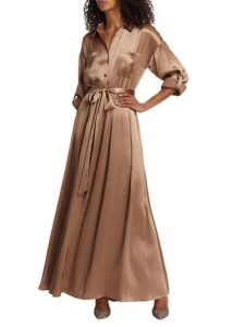Cammi Belted Silk Shirt Dress