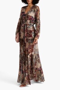 Isra Belted Paisley-print Silk-georgette Maxi Dress