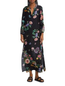 Puff-sleeve Maxi Dress