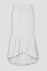 Sisto Broderie Anglaise and Crocheted Cotton Maxi Skirt