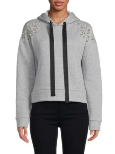 Embellished Heathered Hoodie