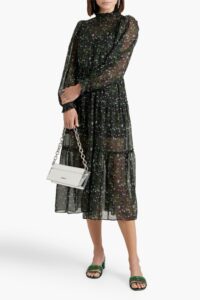 Tamra Ruffled Floral-print Silk-voile Midi Dress