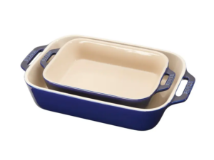 Ceramic 2-piece Rectangular Baking Dish Set - Dark Blue