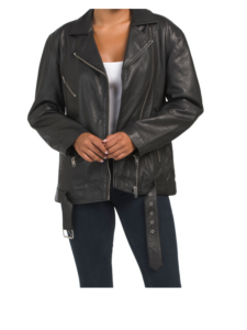 Leather Oversized Moto Jacket