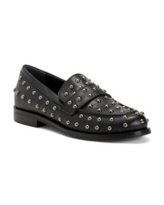 Made in Italy Leather Studded Loafers