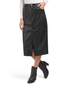 Faux Leather 5 Pocket Pencil Skirt