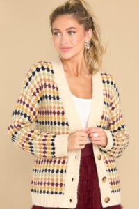 Want the Best Ivory Multi Print Cardigan