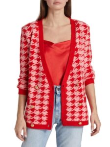 Maddy Double Breasted Houndstooth Cardigan