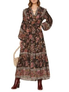 Tess Floral Peasant Maxi Dress