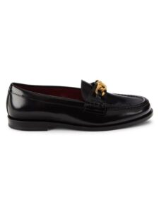 Logo Leather Bit Loafers