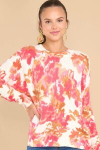 Bright Blooms Ivory Floral Sweater
