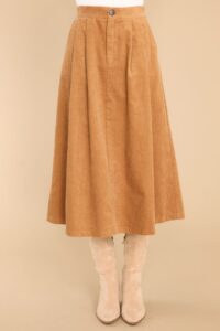 Be Good to Yourself Camel Midi Skirt