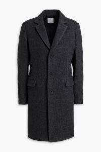 Apollo Brushed Herringbone Wool-blend Felt Overcoat