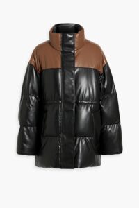 Milani Two-tone Quilted Faux Leather Coat