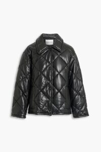 Nikolina Quilted Faux Leather Jacket