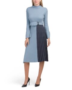 Long Sleeve Maxi Sweater Dress with Belt