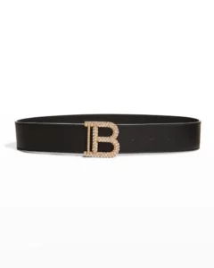 Kid's Rhinestone Embellished B Logo Belt, Size 4-6