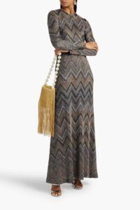 Sequin-embellished Crochet-knit Maxi Dress