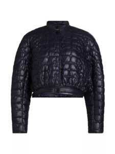 Shiny Quilted Shell Crop Jacket