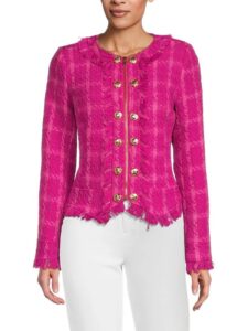 Brittany Plaid Fringe Jacket