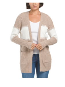 Color Block Open Cardigan