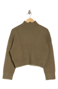 Mock Neck Crop Pullover Sweater