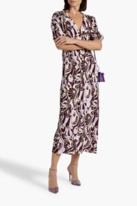 Poppy Printed Crepe Midi Dress