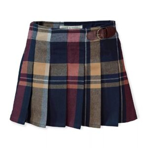 Girls' Pleated Skirt with Buckle Detail, Toddler