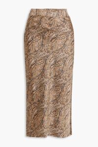 Maisy Paisley-print Satin Midi Skirt