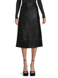 Faux Leather Midi Skirt