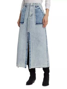 Oona Frayed Denim Skirt